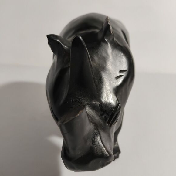 Hand Carved Solid Wood Rhino Sculpture Wildlife Small Figure animal 9” - Picture 4 of 16